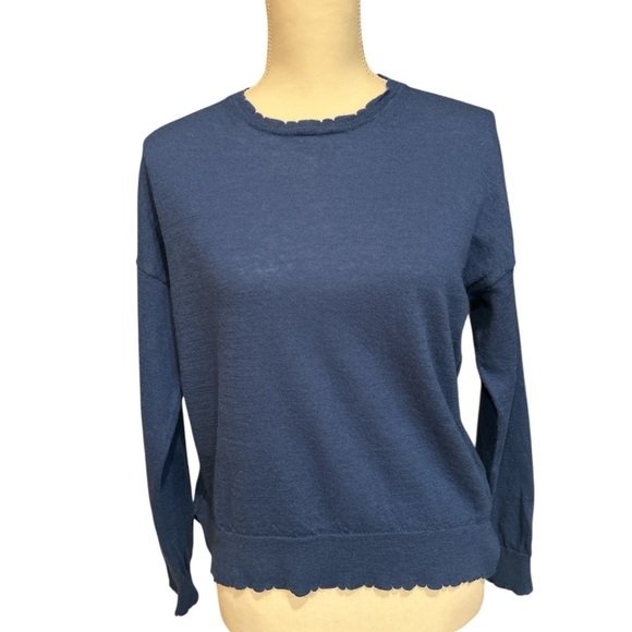 Sundry Navy Cashmere Blend Top - Picture 1 of 5